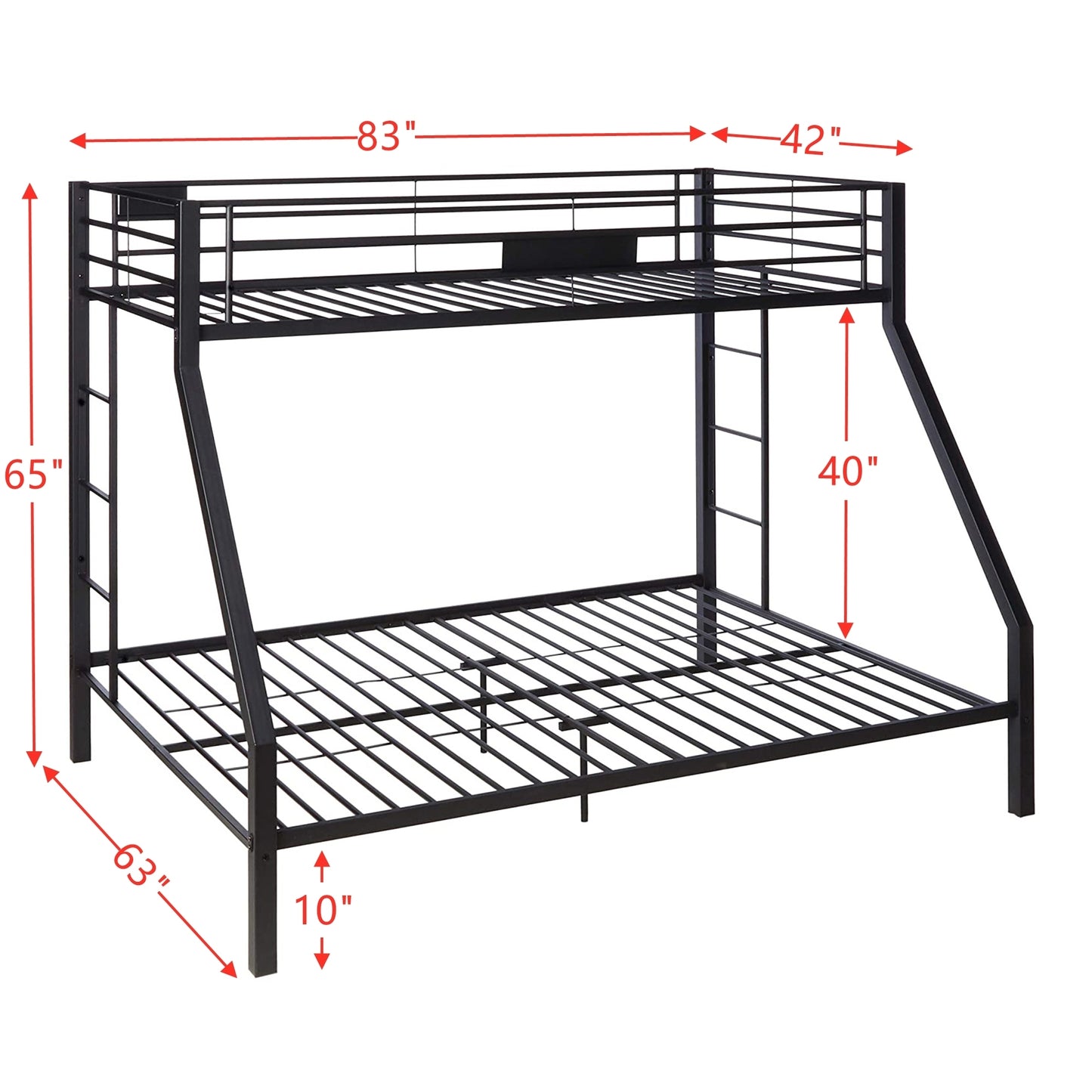 ACME Limbra Bunk Bed (Twin XL/Queen) in Sandy Black 38000