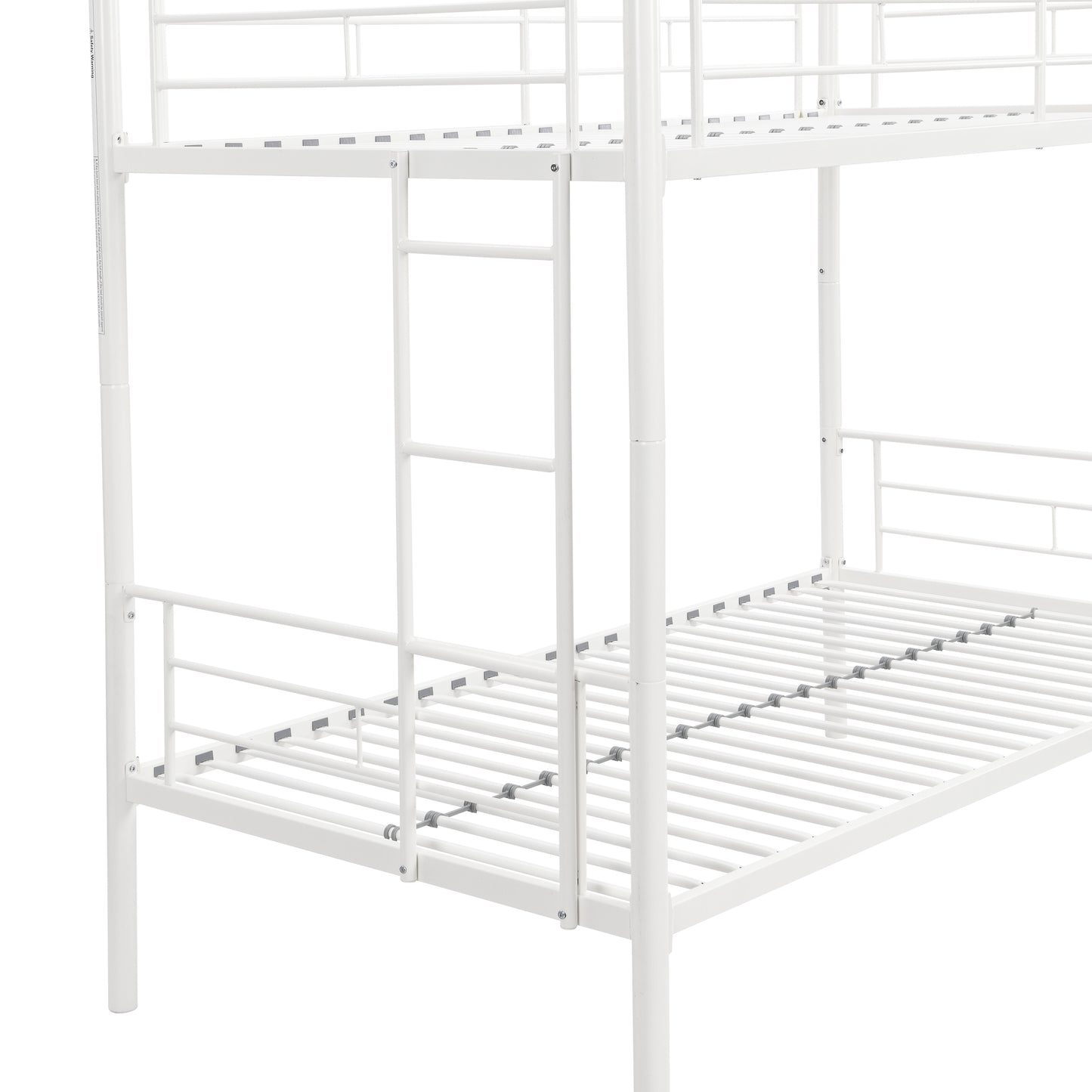 Twin Over Twin White Convertible Metal Bunk Bed